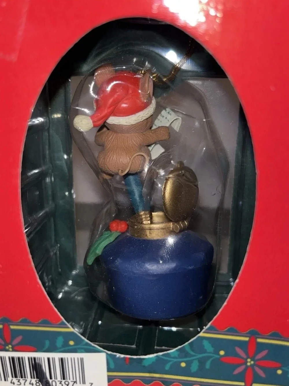 Vintage 1992 Christmas Traditions Ornament Elf On Ink Well Lustre Fame Design